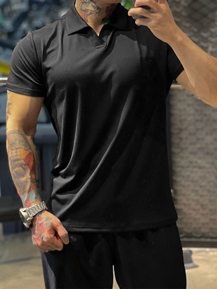 Camisa Polo Casual Masculina De Lapela Lisa
