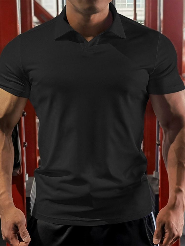 Camisa Polo Casual Masculina De Lapela Lisa