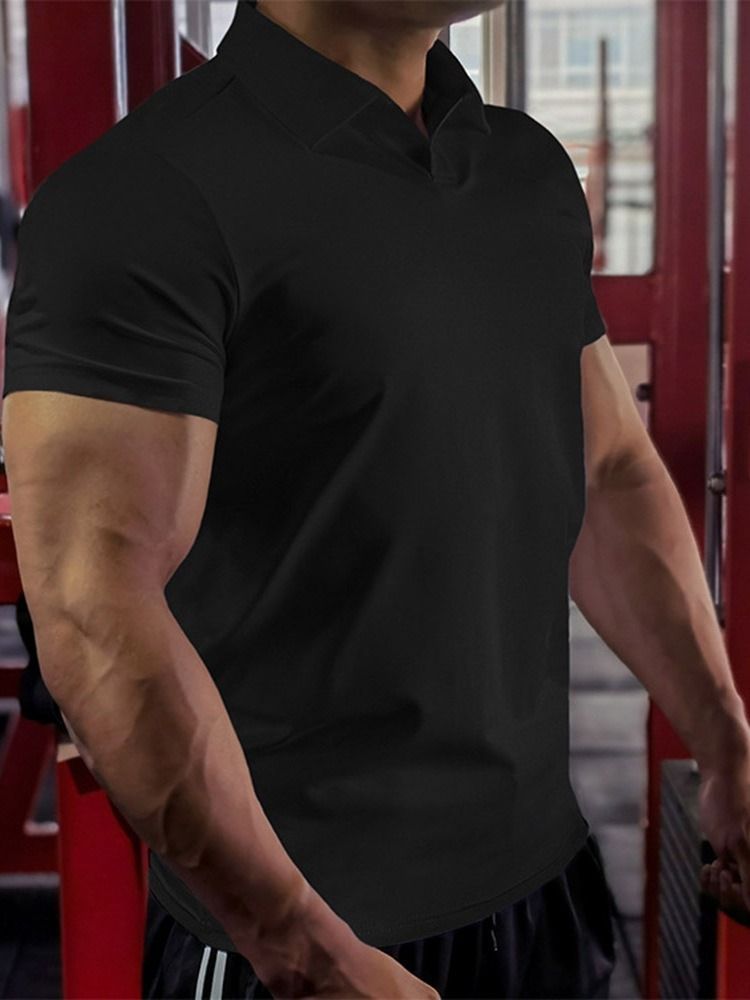 Camisa Polo Casual Masculina De Lapela Lisa