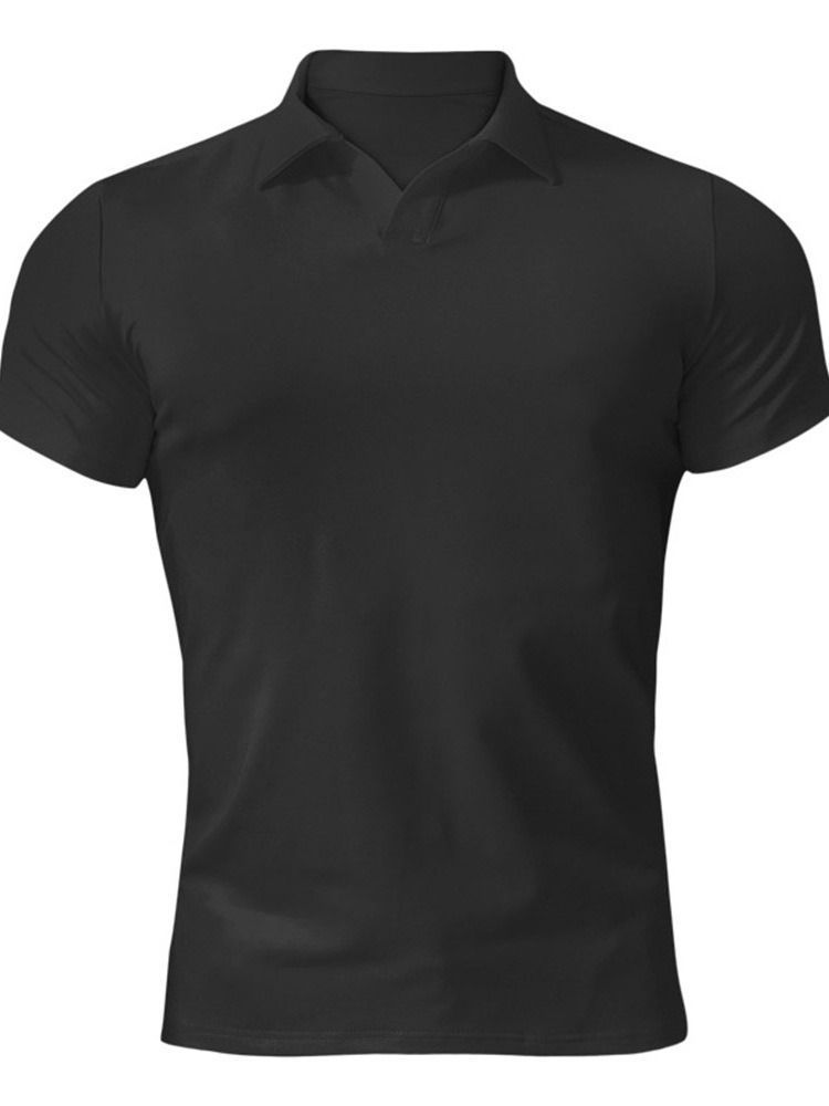 Camisa Polo Casual Masculina De Lapela Lisa