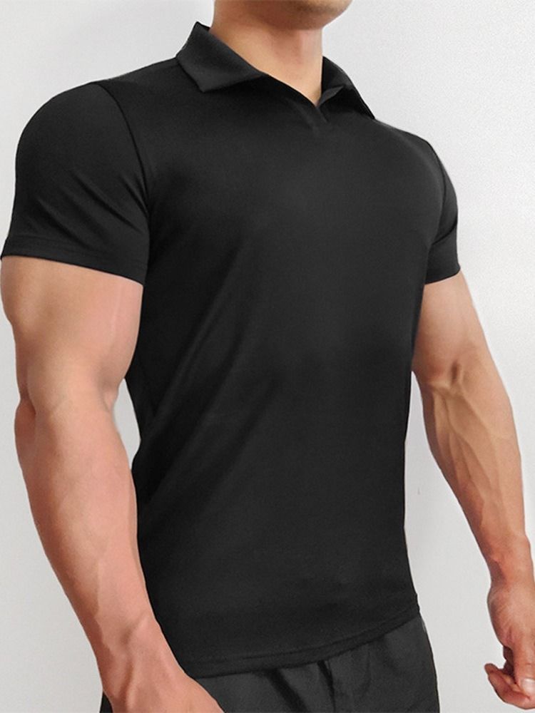 Camisa Polo Casual Masculina De Lapela Lisa