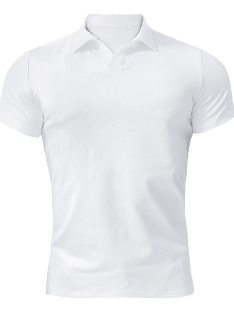 Camisa Polo Casual Masculina De Lapela Lisa