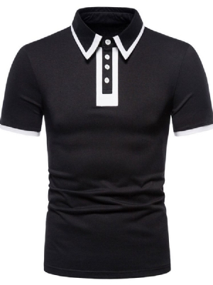 Camisa Polo Masculina Lapela Casual De Botão