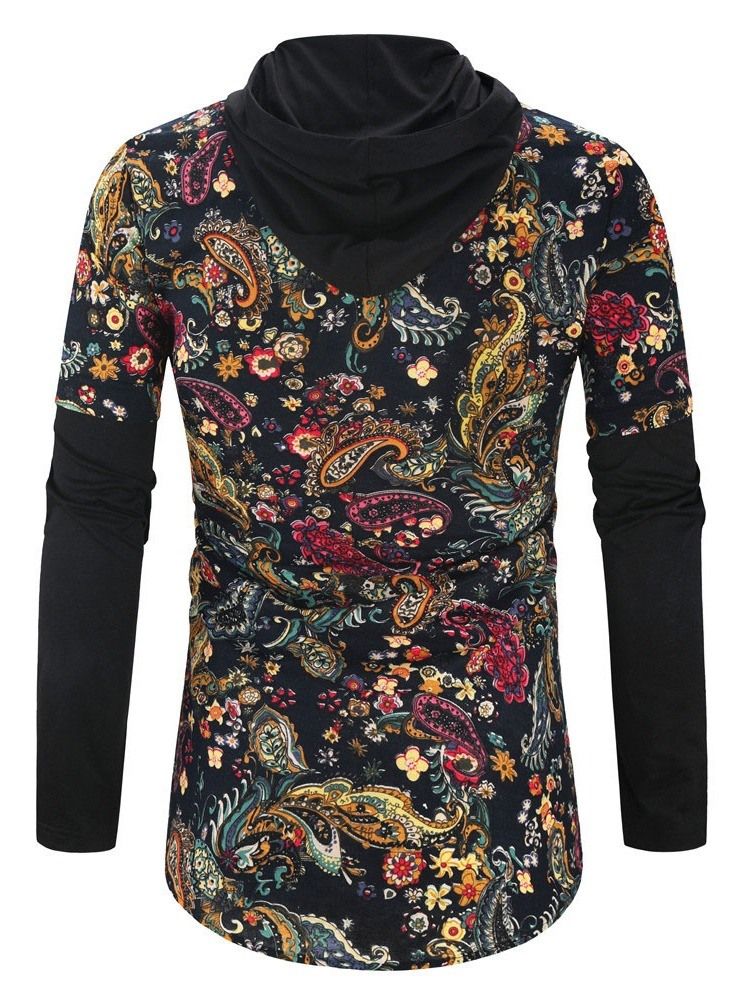 Camisa Slim Masculina Casual Com Estampa Floral