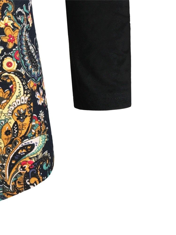 Camisa Slim Masculina Casual Com Estampa Floral