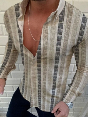 Camisa Slim Masculina Com Estampa Xadrez De Lapela