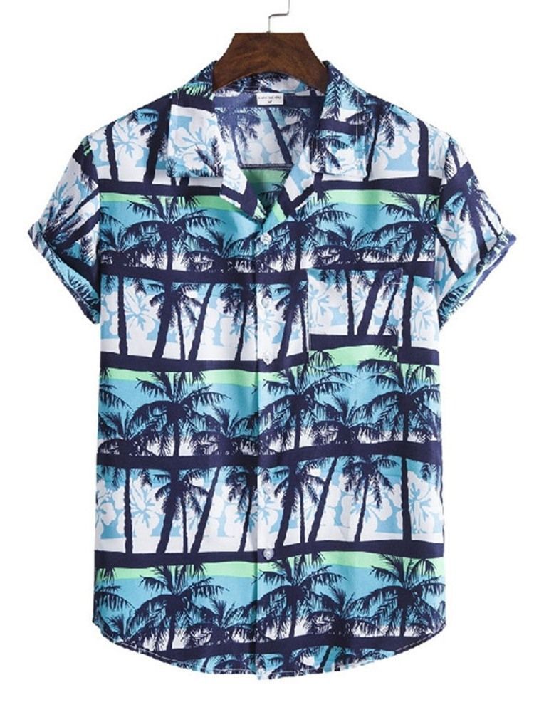 Camisa Slim Masculina Lapela Floral Europeia De Peito Único