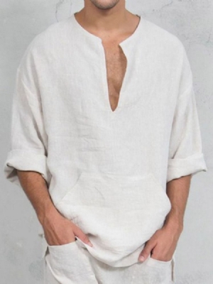 Camisa Solta Masculina Simples Casual