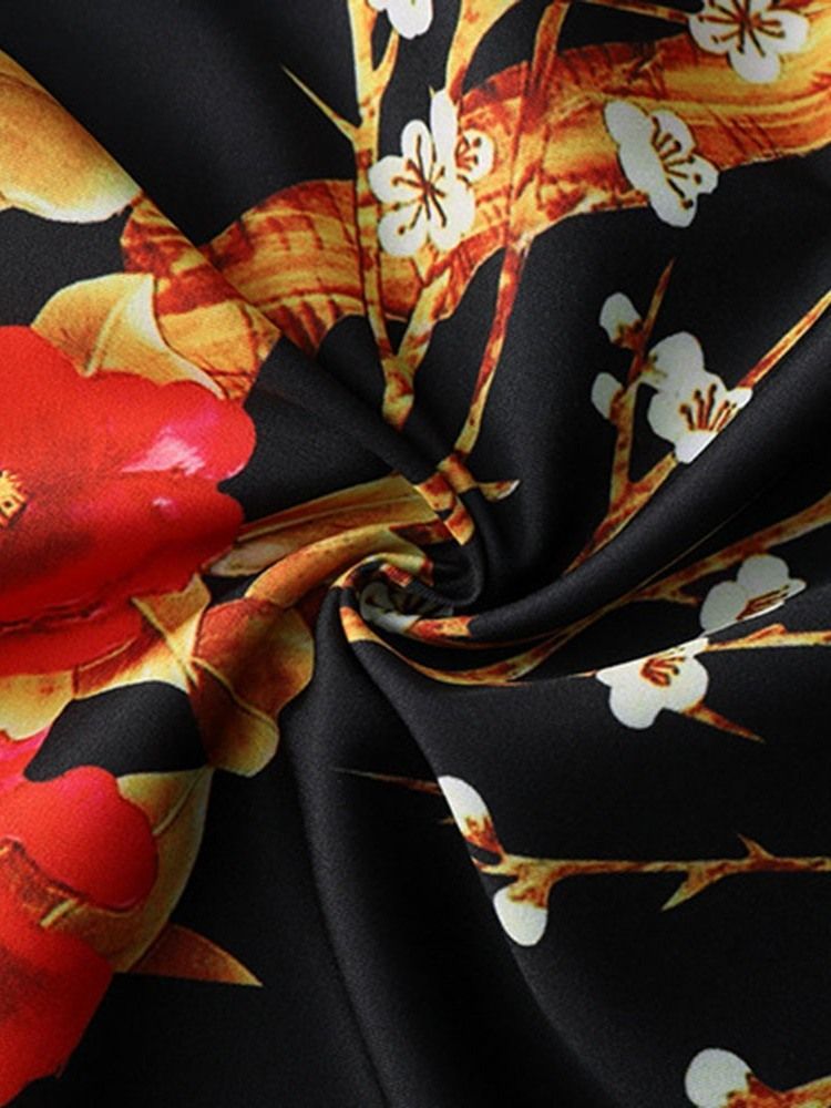 Camisa De Verão Masculina Lapela Estampado Com Estampa Única