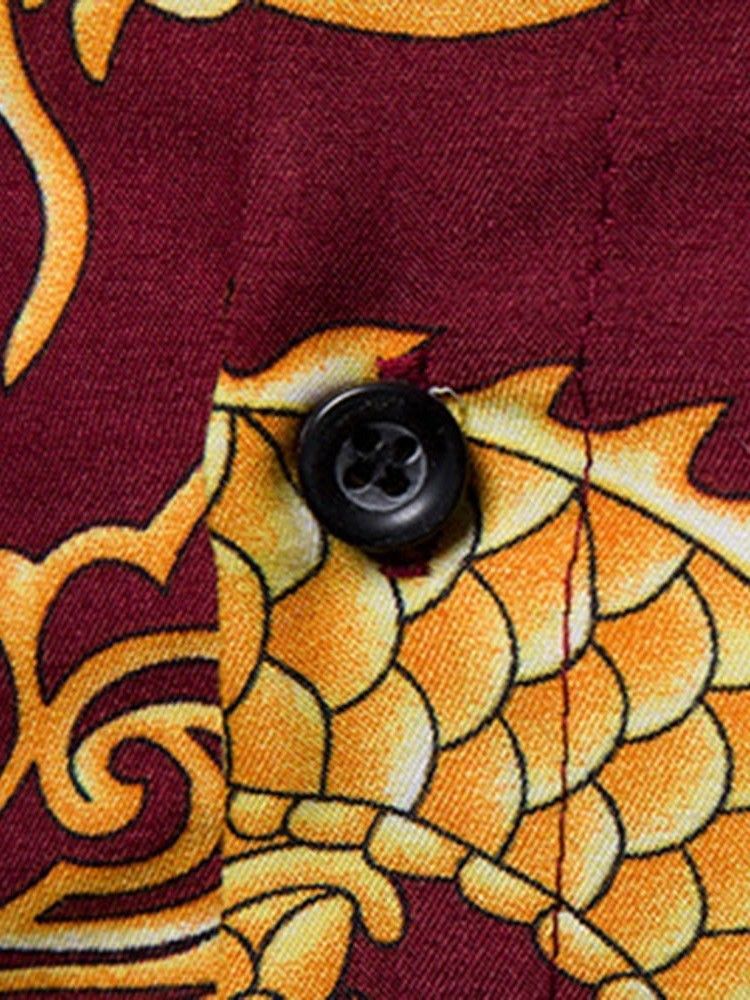 Imprimir Camisa De Lapela Europeia Com Peito Único Masculino