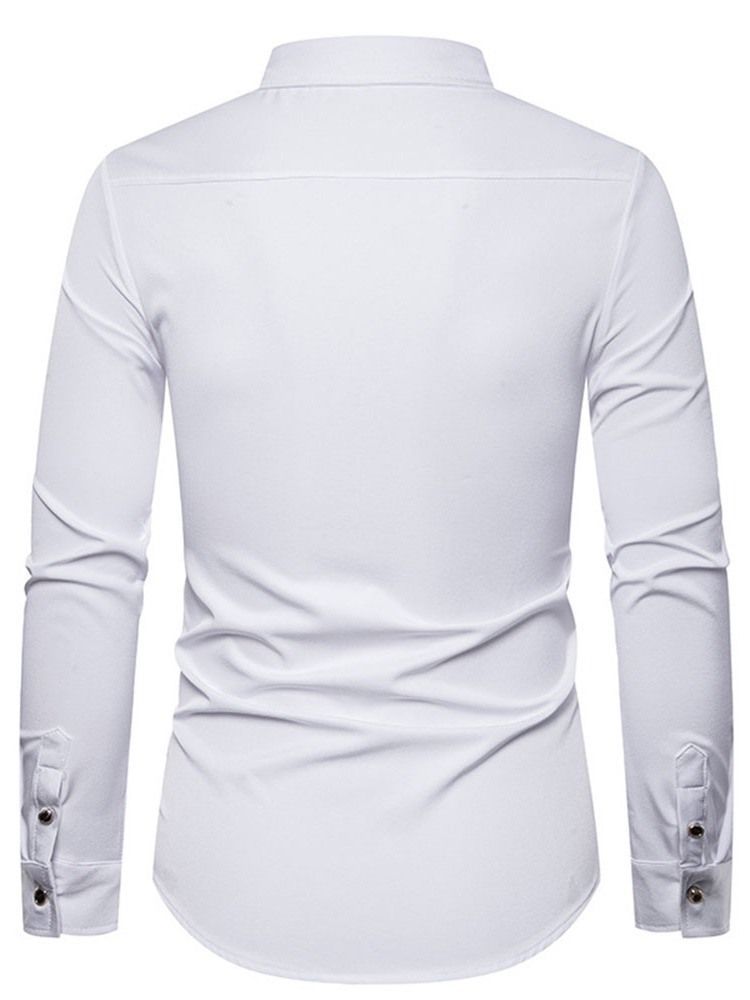 Imprimir Plant Lapel Camiseta Single-breasted Outono Masculino