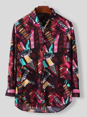 Lapela Color Block Button Camisa Masculina De Peito Único