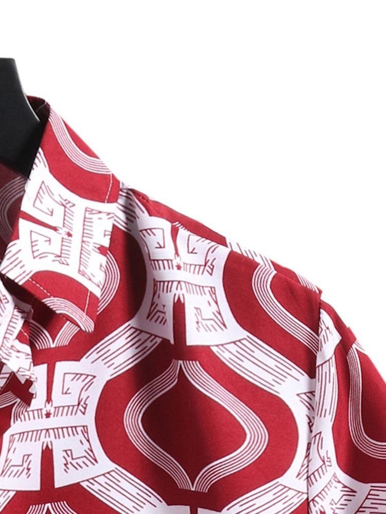 Patchwork Lapela Casual Casual Outono Camisa Masculina