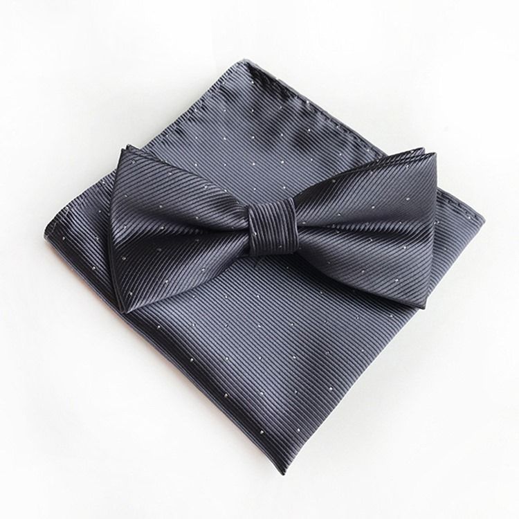 Conjunto De Gravata Borboleta De Ponto De Onda Masculino