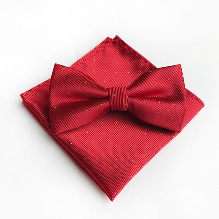 Conjunto De Gravata Borboleta De Ponto De Onda Masculino