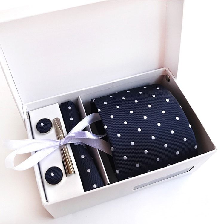 Conjunto De Gravata De Pontos Com Almofada Masculina