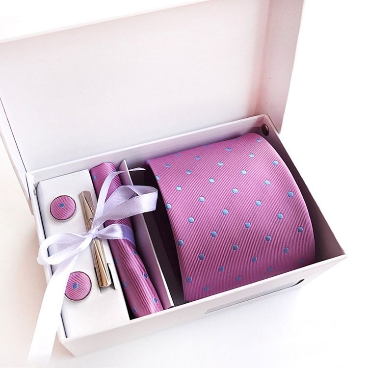Conjunto De Gravata De Pontos Com Almofada Masculina