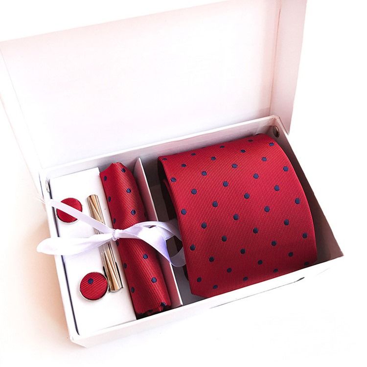 Conjunto De Gravata De Pontos Com Almofada Masculina