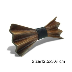 Gravata Borboleta Ondulada Masculina De Madeira