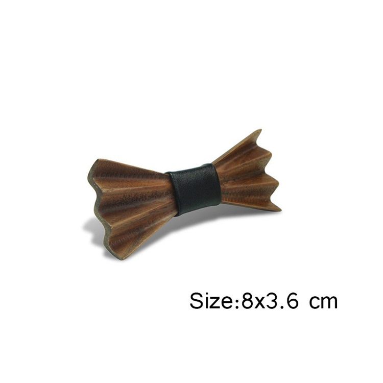 Gravata Borboleta Ondulada Masculina De Madeira