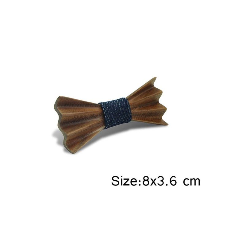 Gravata Borboleta Ondulada Masculina De Madeira