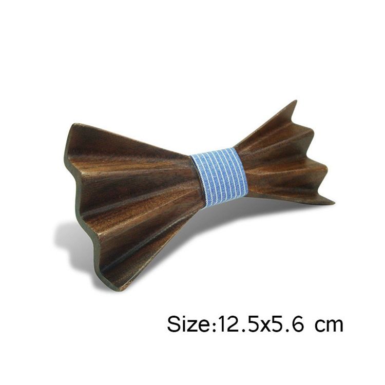 Gravata Borboleta Ondulada Masculina De Madeira