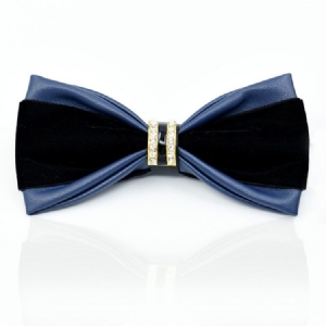 Velvet Diamante Ring Bow Tie Masculino