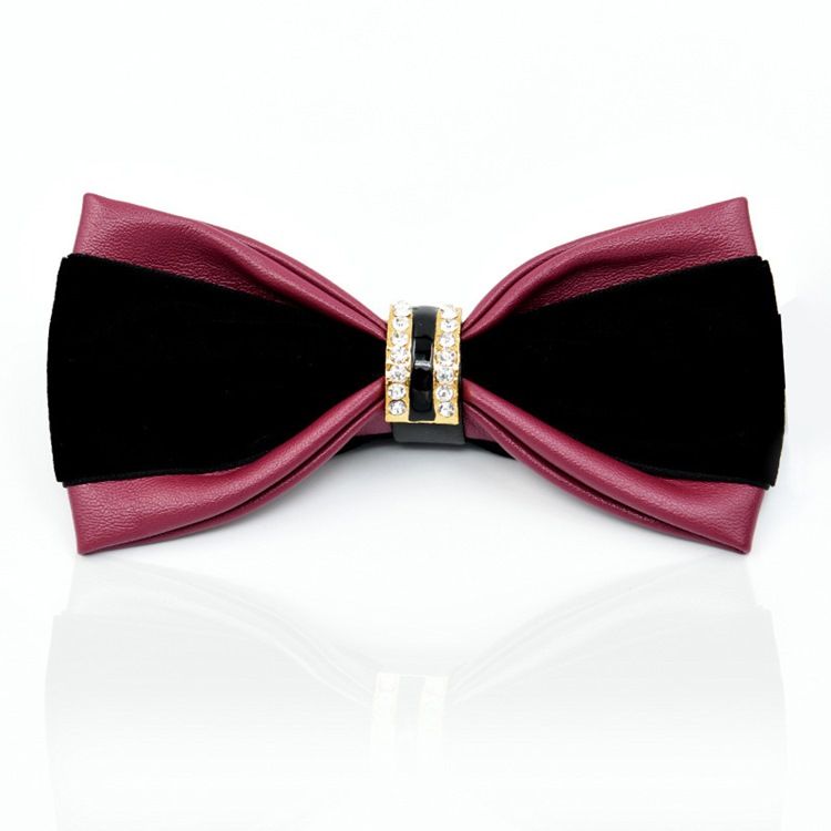 Velvet Diamante Ring Bow Tie Masculino