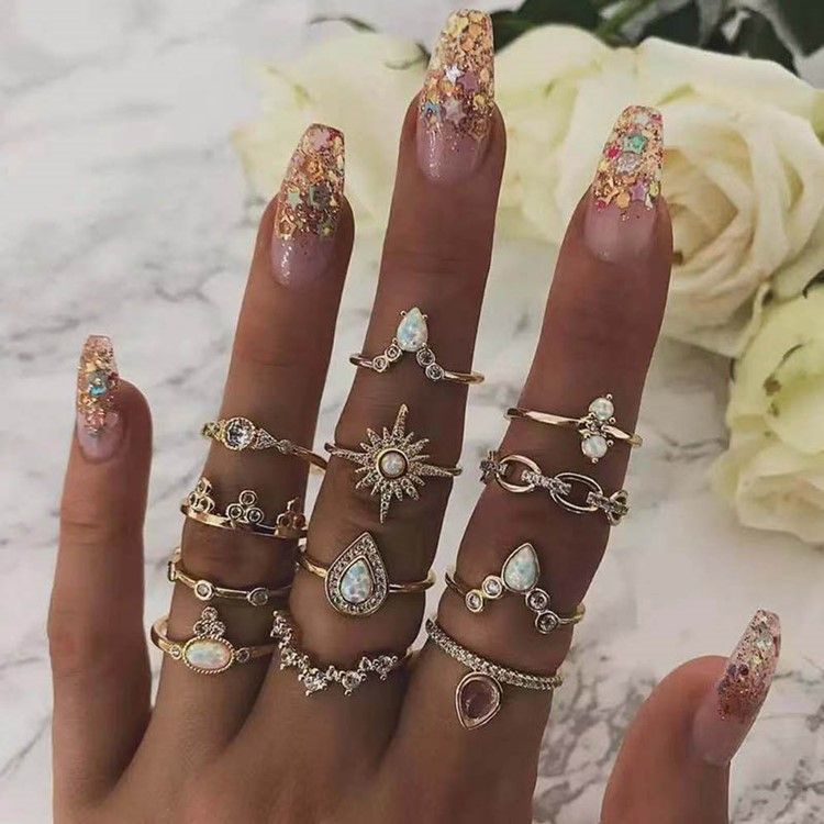 Anéis Diamante Alloy Vintage