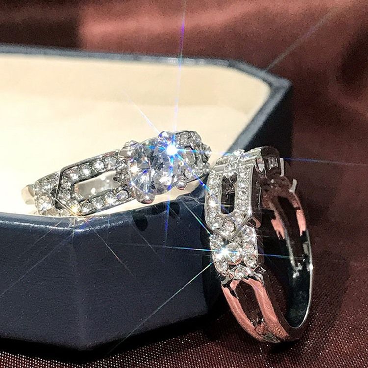 Anéis Diamante Românticos Para Festa