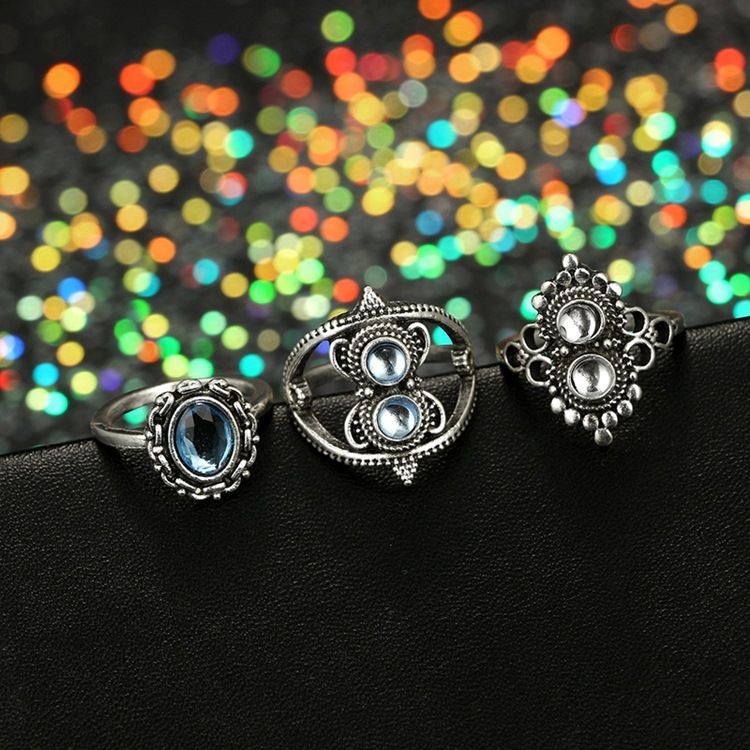 Anéis E-plating Vintage Para Mulheres Com Encanto De Aniversário