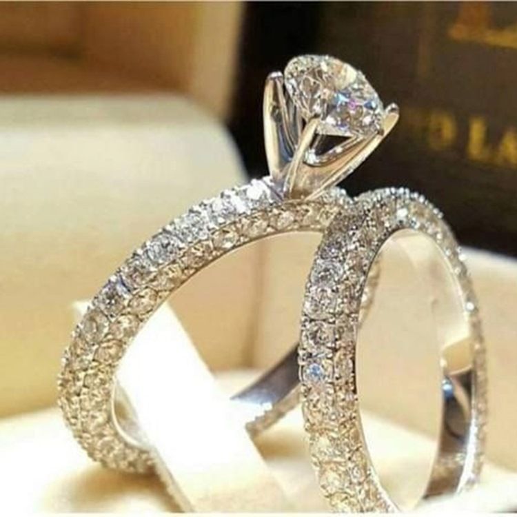 Anel De Diamante Brilhante Com Strass
