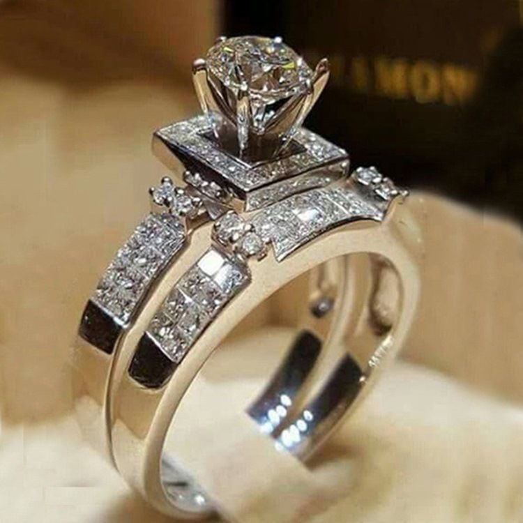 Anel De Diamante Brilhante Com Strass