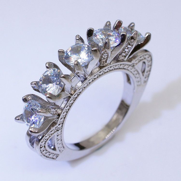 Anel De Diamante Brilhante Com Strass