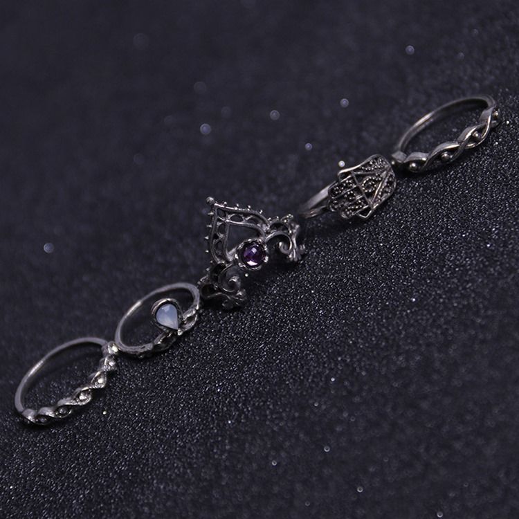 Anel Moderno Crown De 10 Peças Para Mulheres