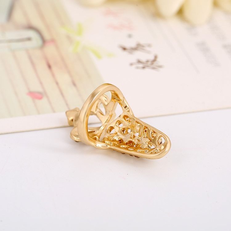 Crown Hollow Out Anel De Unha Feminina Crown