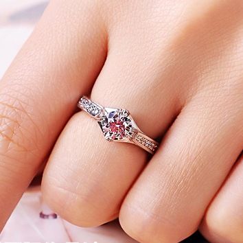 Delicate Round Cut Nscd Diamond D1.00 CT Promise Anel De Casamento