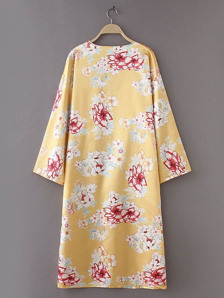 Casaco Feminino Embrulhado Com Estampa De Viagem Casual