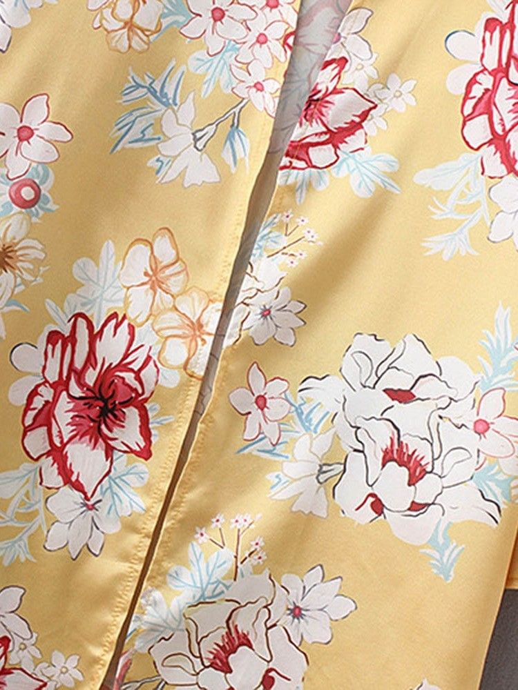Casaco Feminino Embrulhado Com Estampa De Viagem Casual
