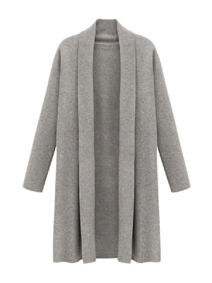 Casaco Feminino Embrulhado De Lapela Longa Longa Casual De Inverno