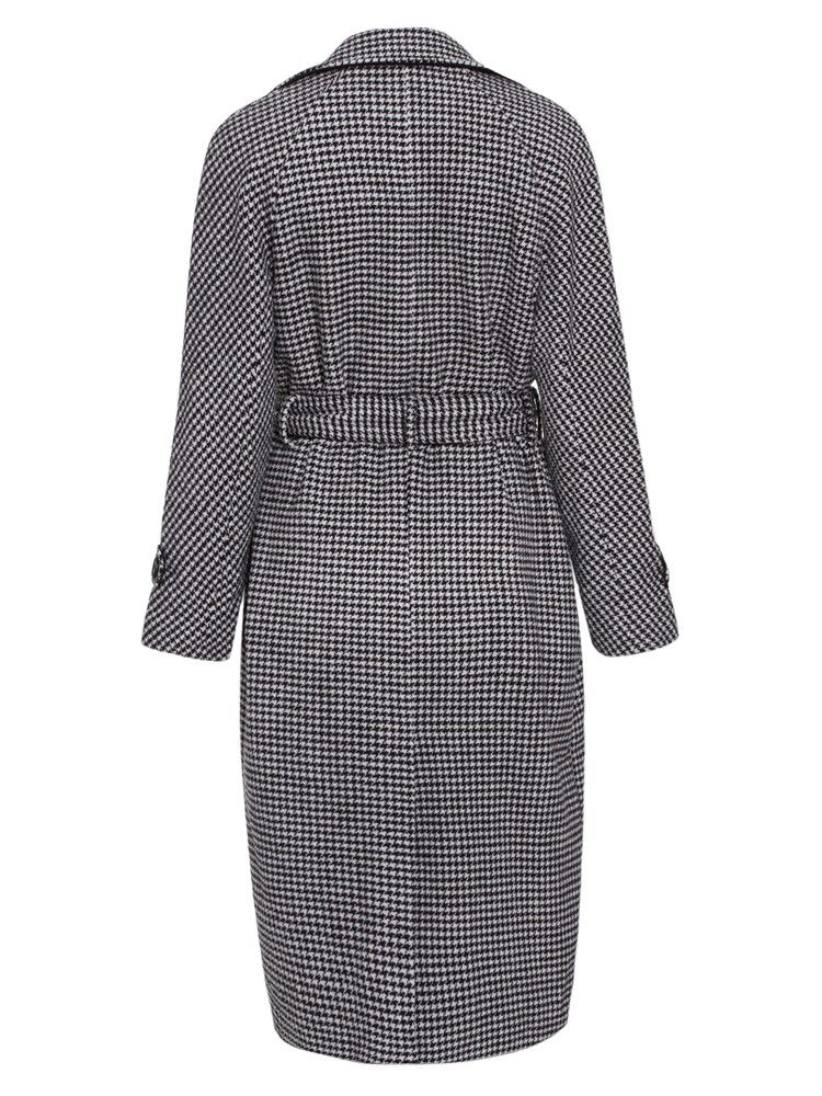 Casaco Feminino De Lapela De Cashmere Com Peito Duplo