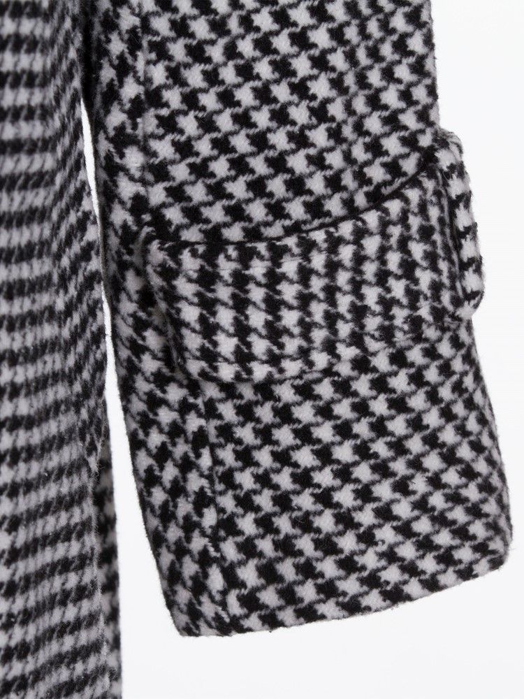 Casaco Feminino De Lapela De Cashmere Com Peito Duplo