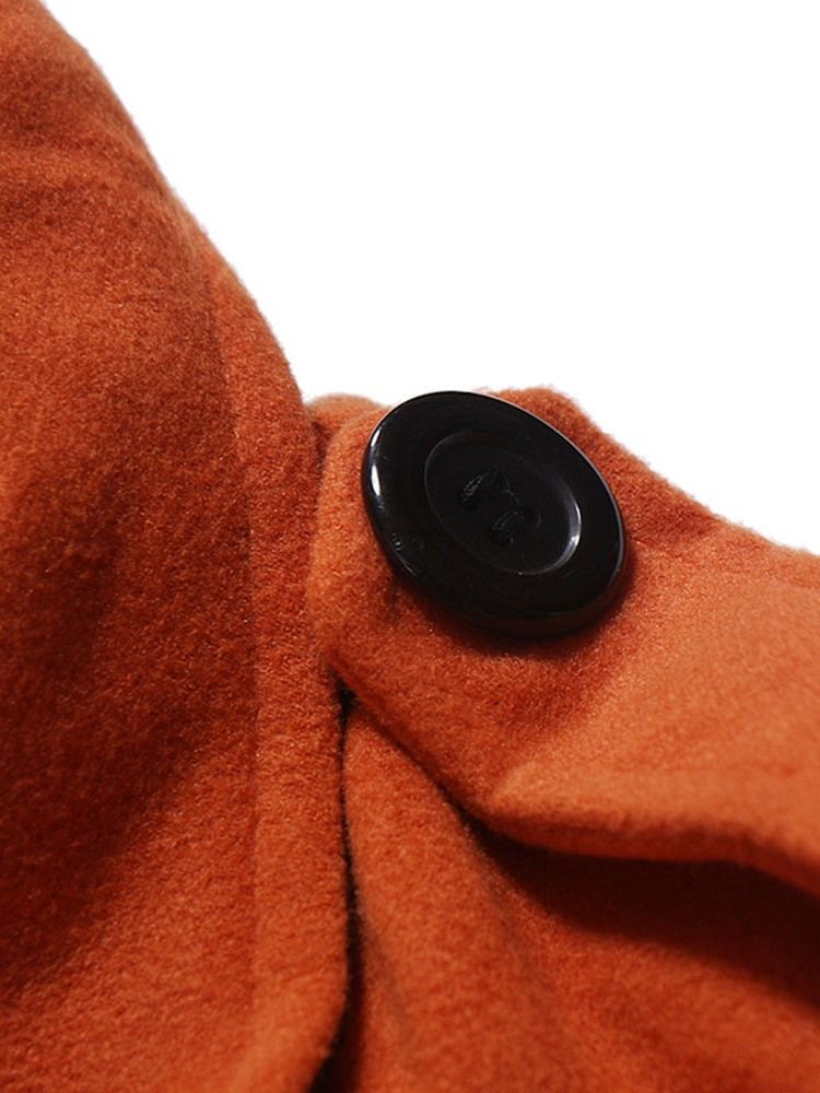 Casaco Fino De Inverno Masculino Com Retalhos De Lapela De Comprimento Médio