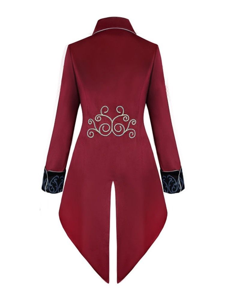 Casaco Fino De Lapela De Patchwork Masculino Longo Com Peito Único