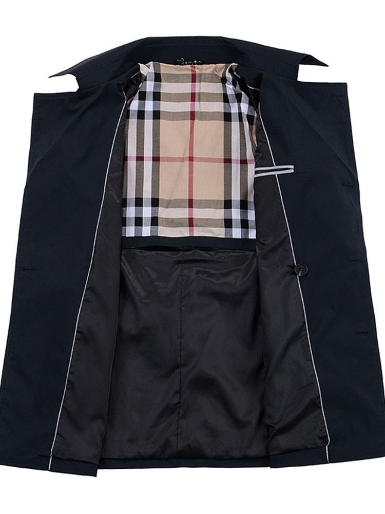 Casaco Fino Masculino De Botão Liso Com Peito Duplo