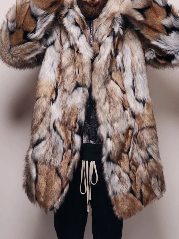 Casaco De Inverno Europeu De Comprimento Médio Com Capuz Masculino