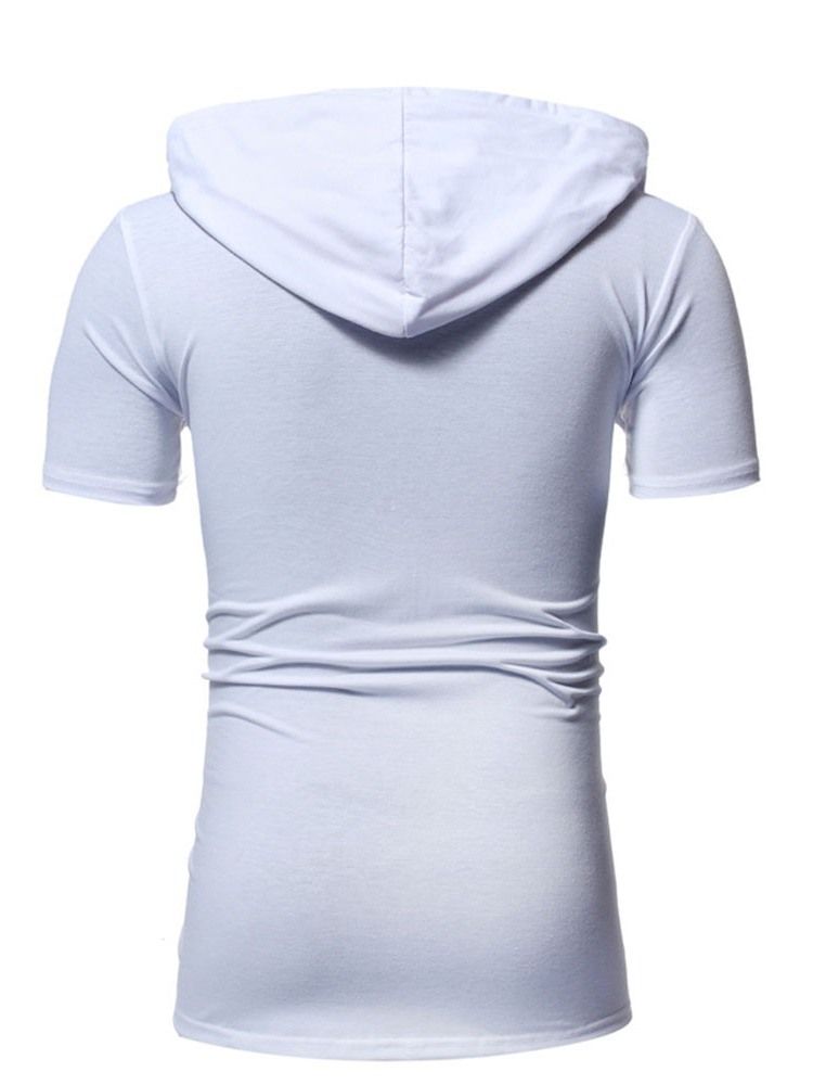 Casaco Liso Masculino Com Capuz Liso De Comprimento Médio