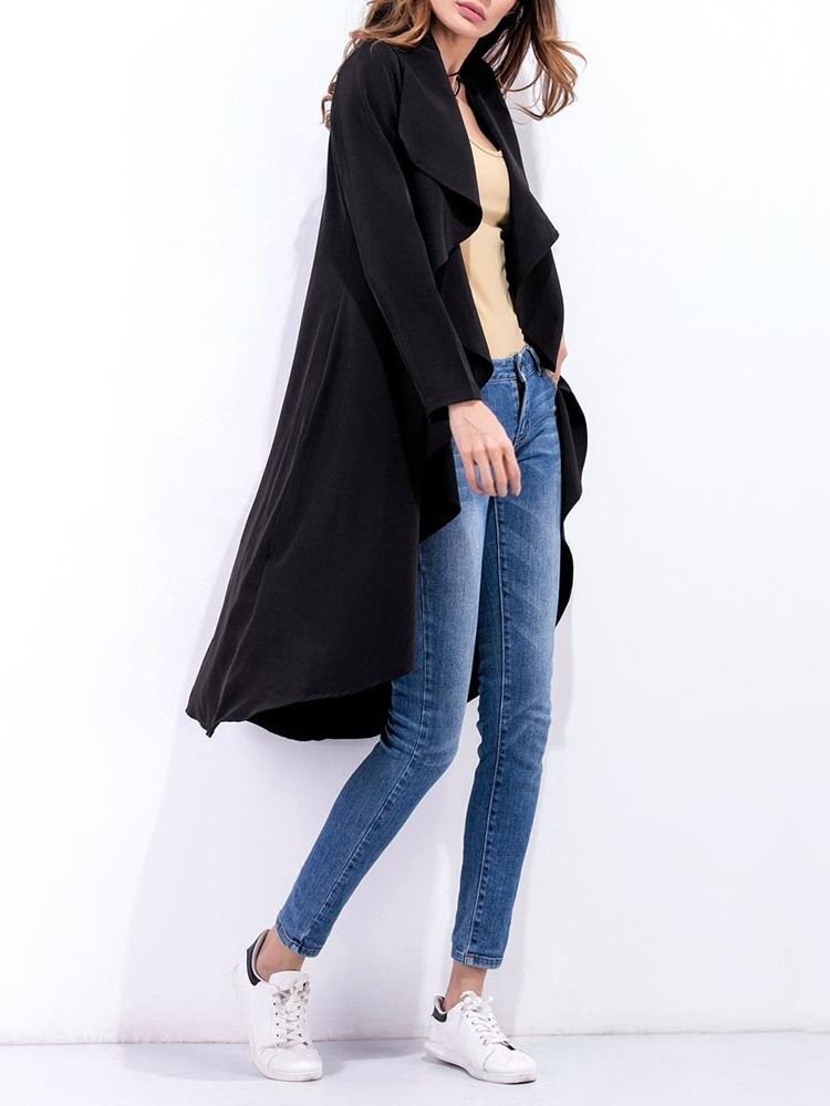 Casaco Longo Casual Fino Feminino