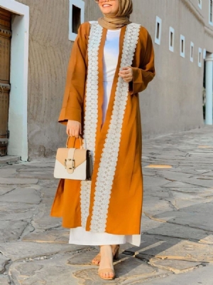 Casaco Longo Feminino De Renda Reta Trincheira De Verão