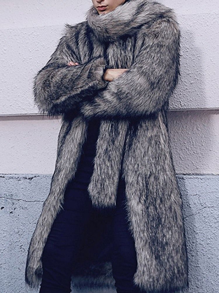 Casaco Longo Liso De Inverno Europeu Masculino